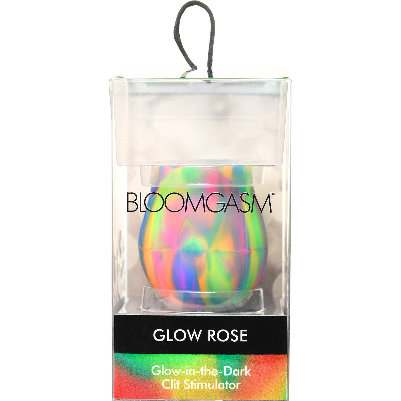 Bloomgasm Glow Rose Glow In The Dark Rechargeable Clitoral Pressure Wave Stimulator - Rainbow