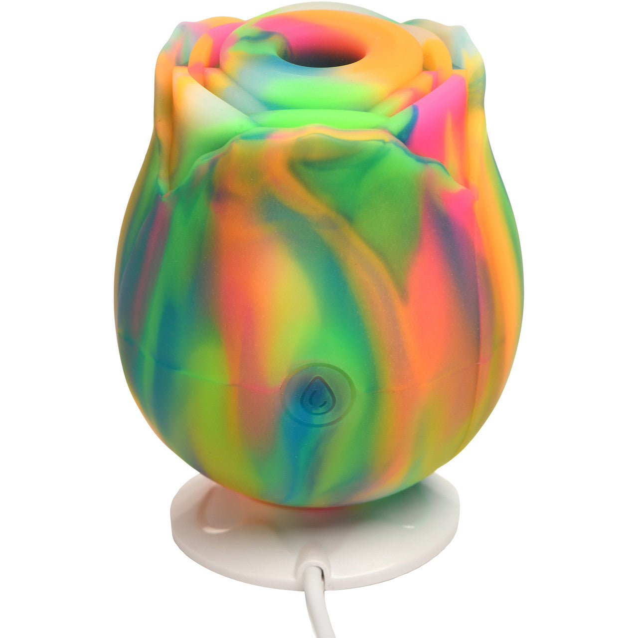 Bloomgasm Glow Rose Glow In The Dark Rechargeable Clitoral Pressure Wave Stimulator - Rainbow