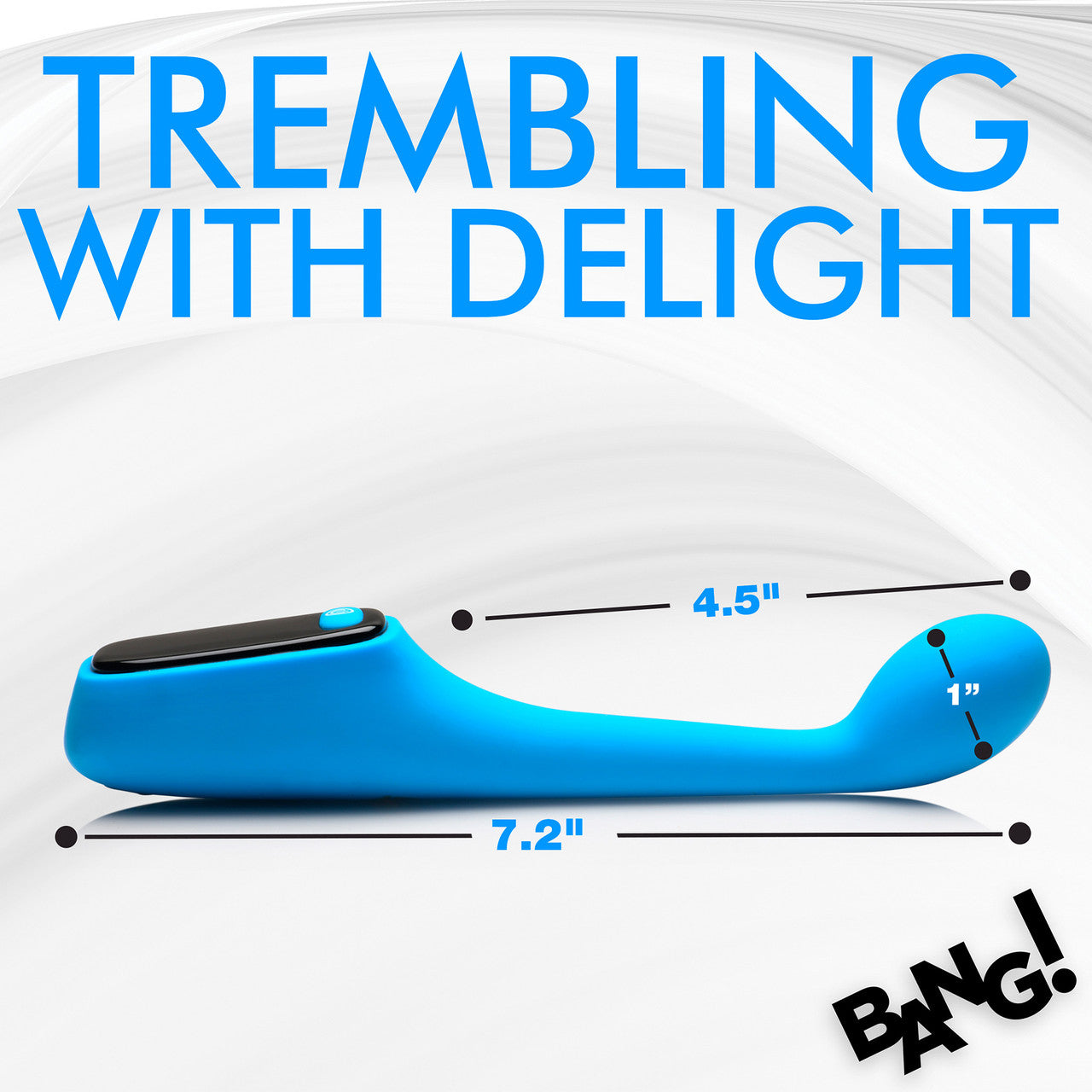 BANG! Digital Display Rechargeable Waterproof Silicone G-Spot Vibrator - Blue