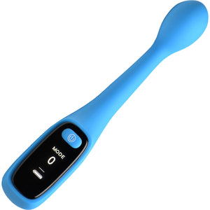 BANG! Digital Display Rechargeable Waterproof Silicone G-Spot Vibrator - Blue