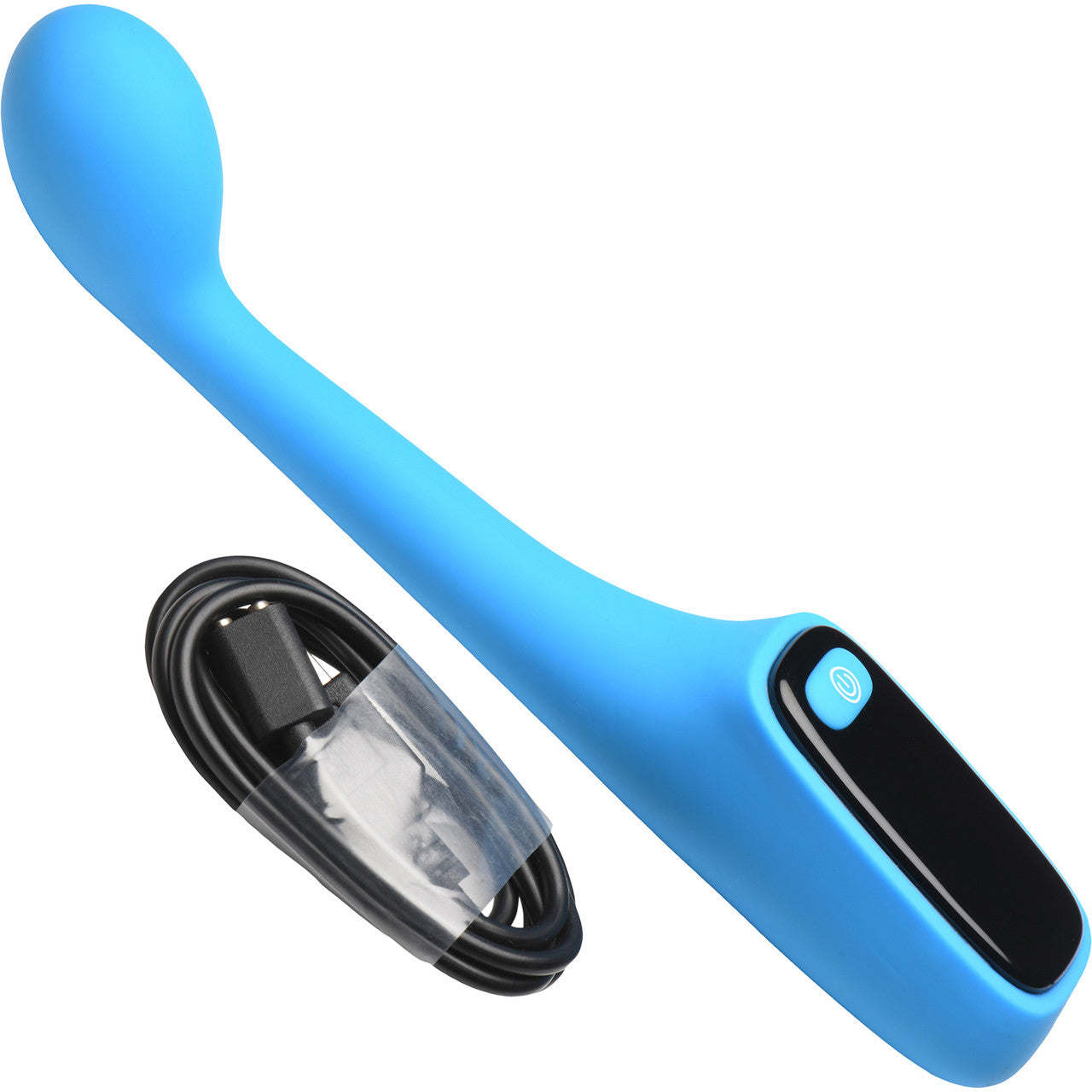 BANG! Digital Display Rechargeable Waterproof Silicone G-Spot Vibrator - Blue