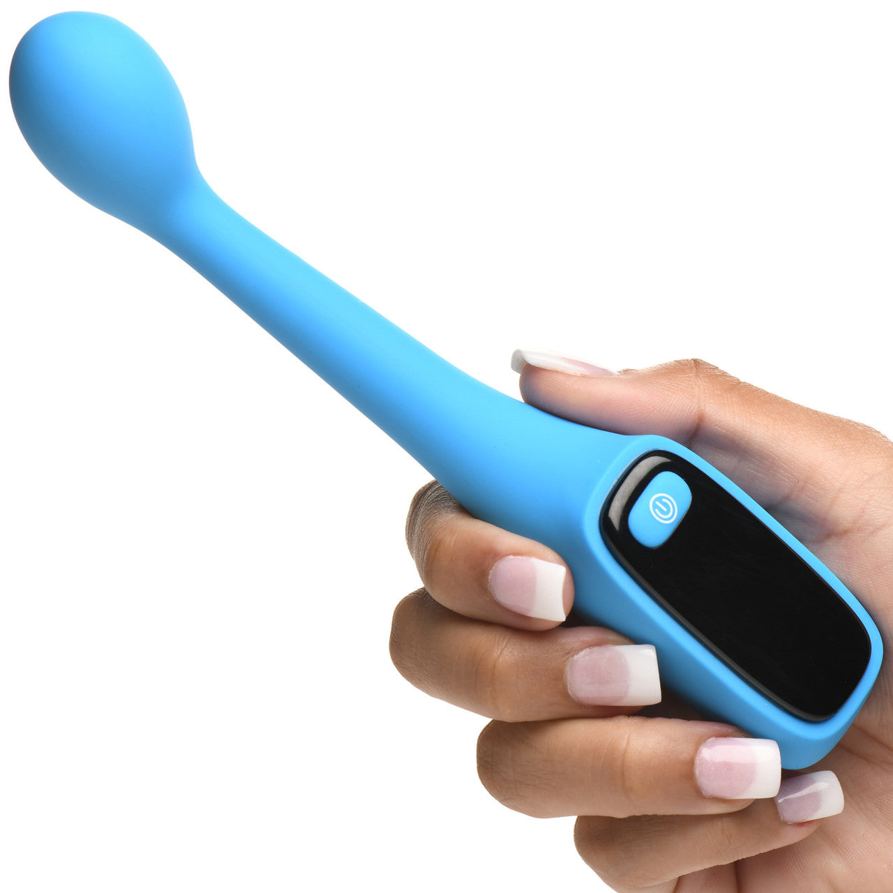 BANG! Digital Display Rechargeable Waterproof Silicone G-Spot Vibrator - Blue