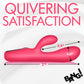 BANG! Digital Display Rechargeable Waterproof Silicone Dual Stimulation Vibrator - Pink