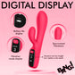 BANG! Digital Display Rechargeable Waterproof Silicone Dual Stimulation Vibrator - Pink