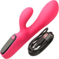 BANG! Digital Display Rechargeable Waterproof Silicone Dual Stimulation Vibrator - Pink