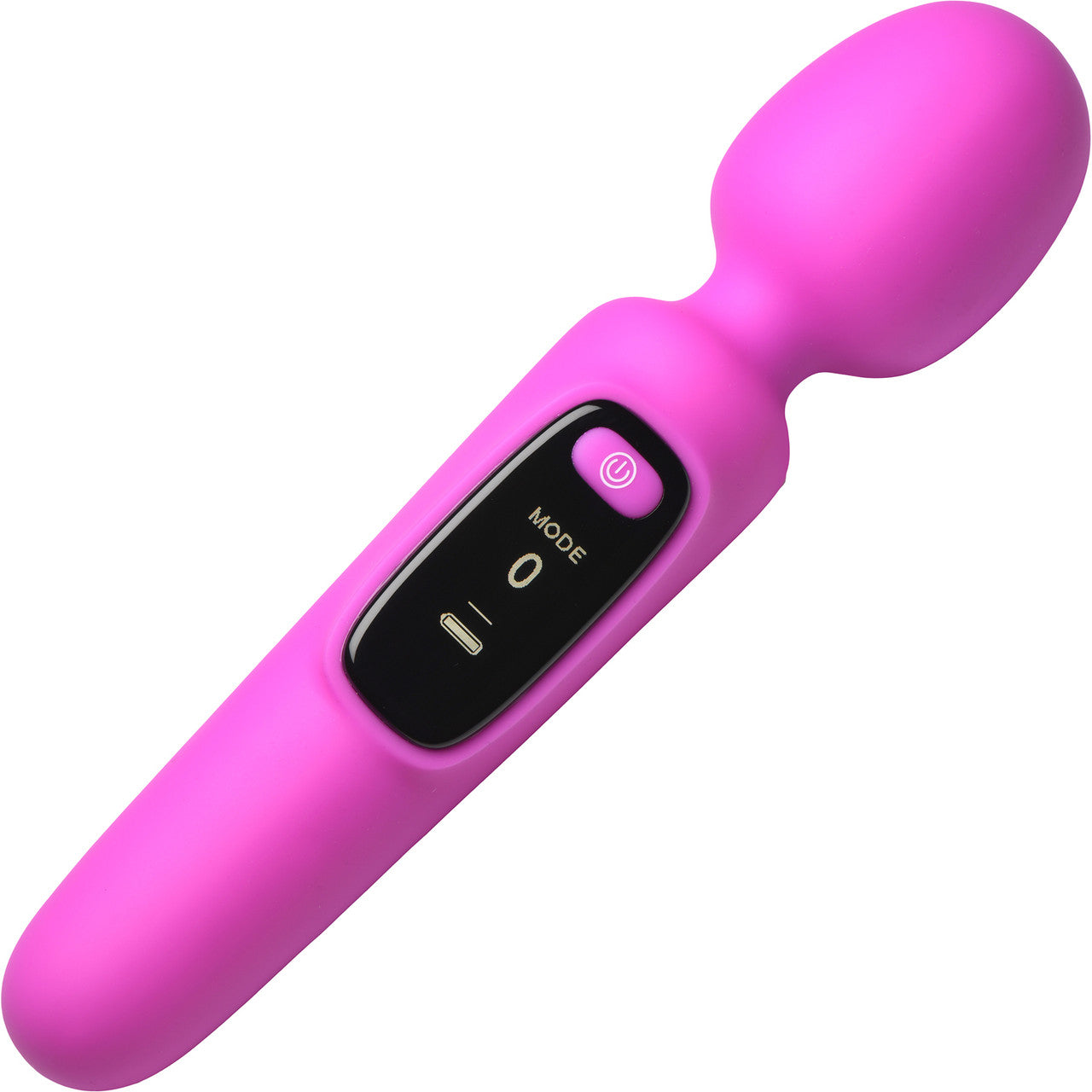 BANG! Digital Display Rechargeable Waterproof Silicone Wand Style Vibrator - Purple