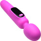 BANG! Digital Display Rechargeable Waterproof Silicone Wand Style Vibrator - Purple