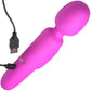 BANG! Digital Display Rechargeable Waterproof Silicone Wand Style Vibrator - Purple