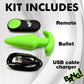 BANG! 21X Rechargeable Waterproof Vibrating Glow In The Dark Silicone Butt Plug With Remote - Green