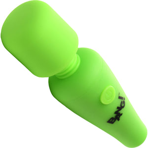 BANG! 10X Rechargeable Silicone Glow In The Dark Mini Wand Vibrator - Green