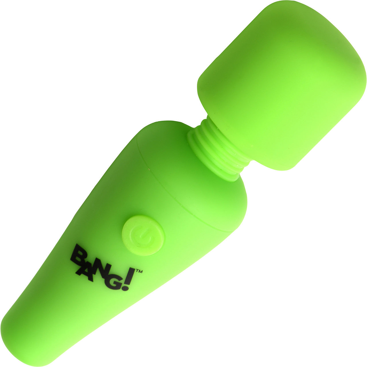 BANG! 10X Rechargeable Silicone Glow In The Dark Mini Wand Vibrator - Green