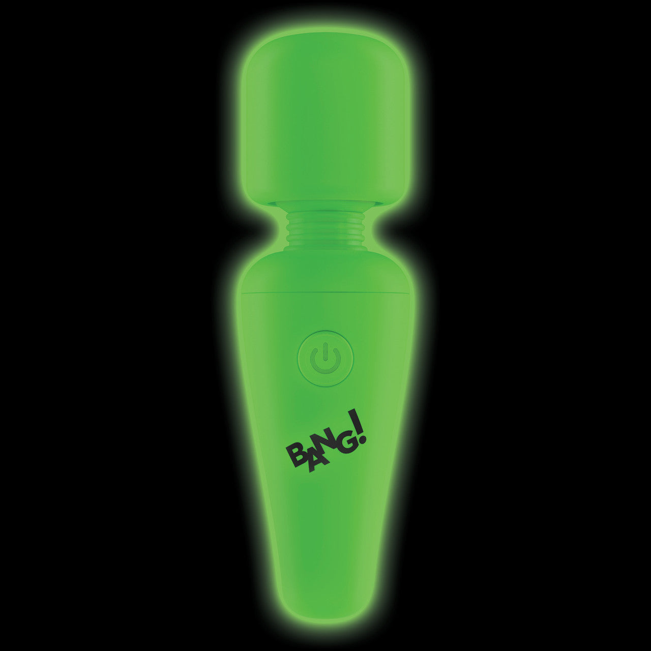 BANG! 10X Rechargeable Silicone Glow In The Dark Mini Wand Vibrator - Green