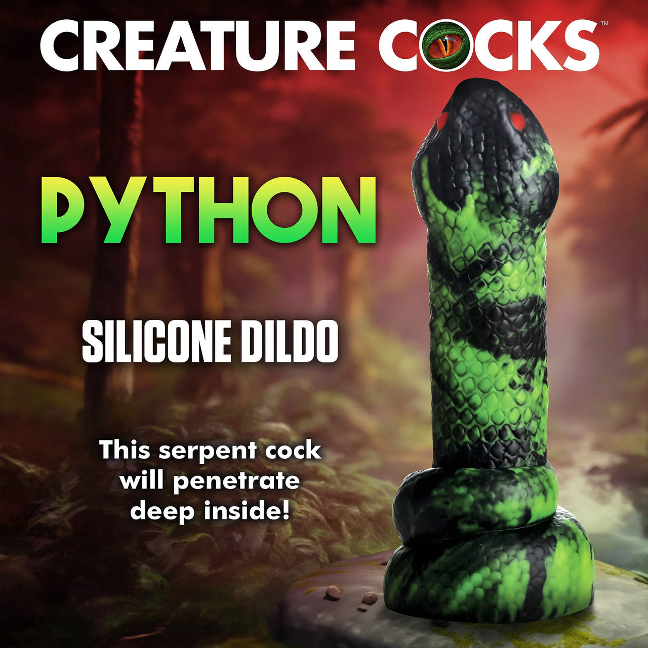 Python 9.5" Silicone Suction Cup Dildo By Creature Cocks