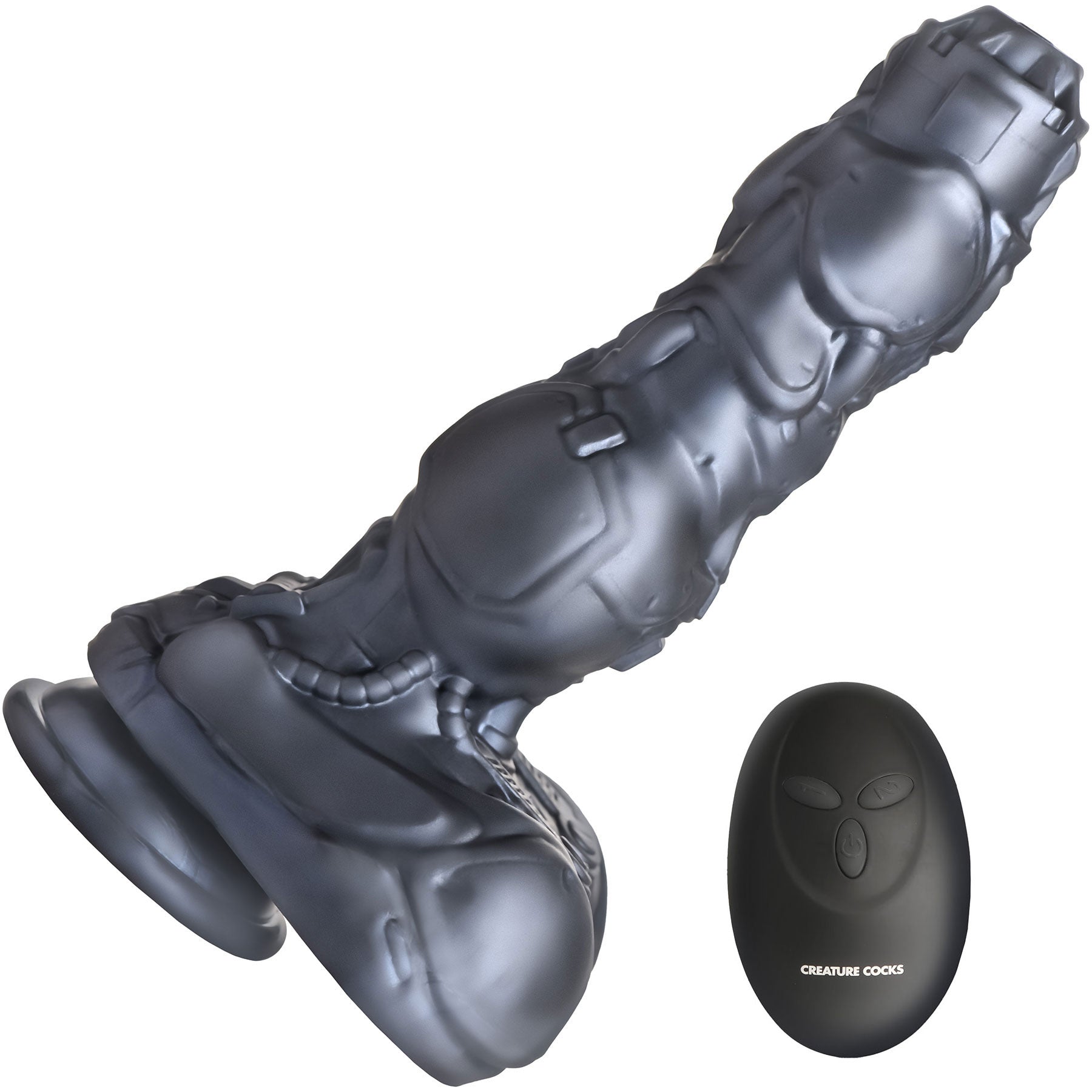 Cyborg 8.8" Thrusting & Vibrating Silicone Suction Cup Dildo By Creature Cocks