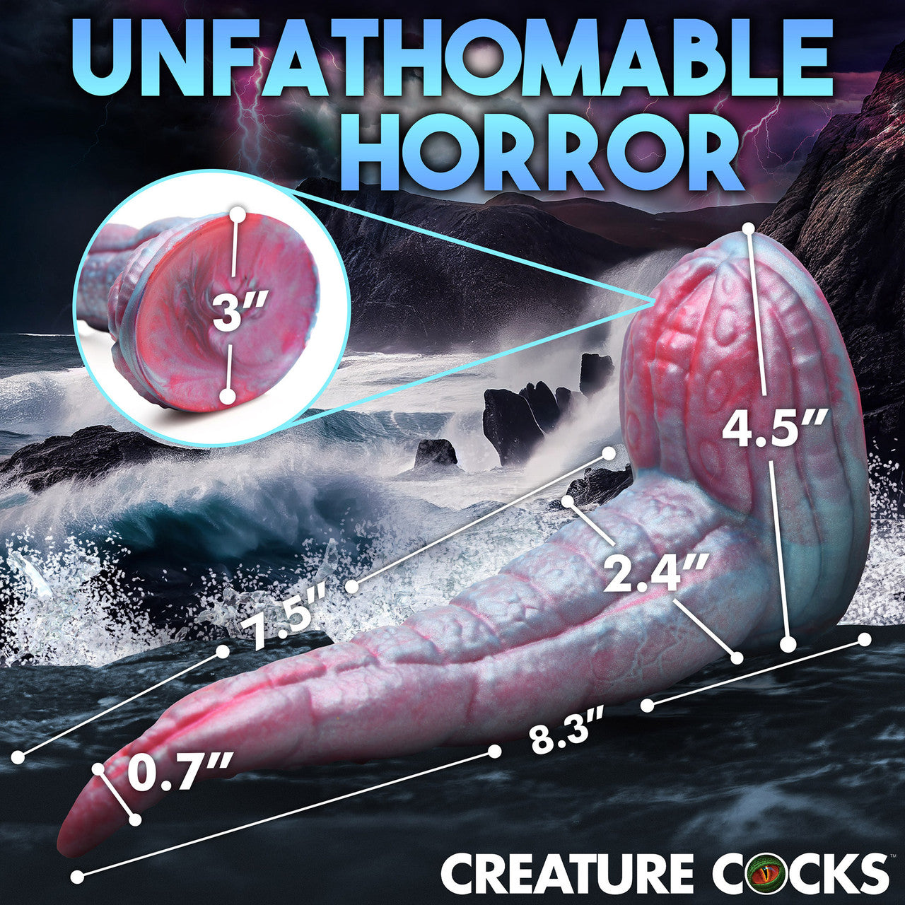 Tentacle Cock 8.25" Silicone Suction Cup Dildo By Creature Cocks