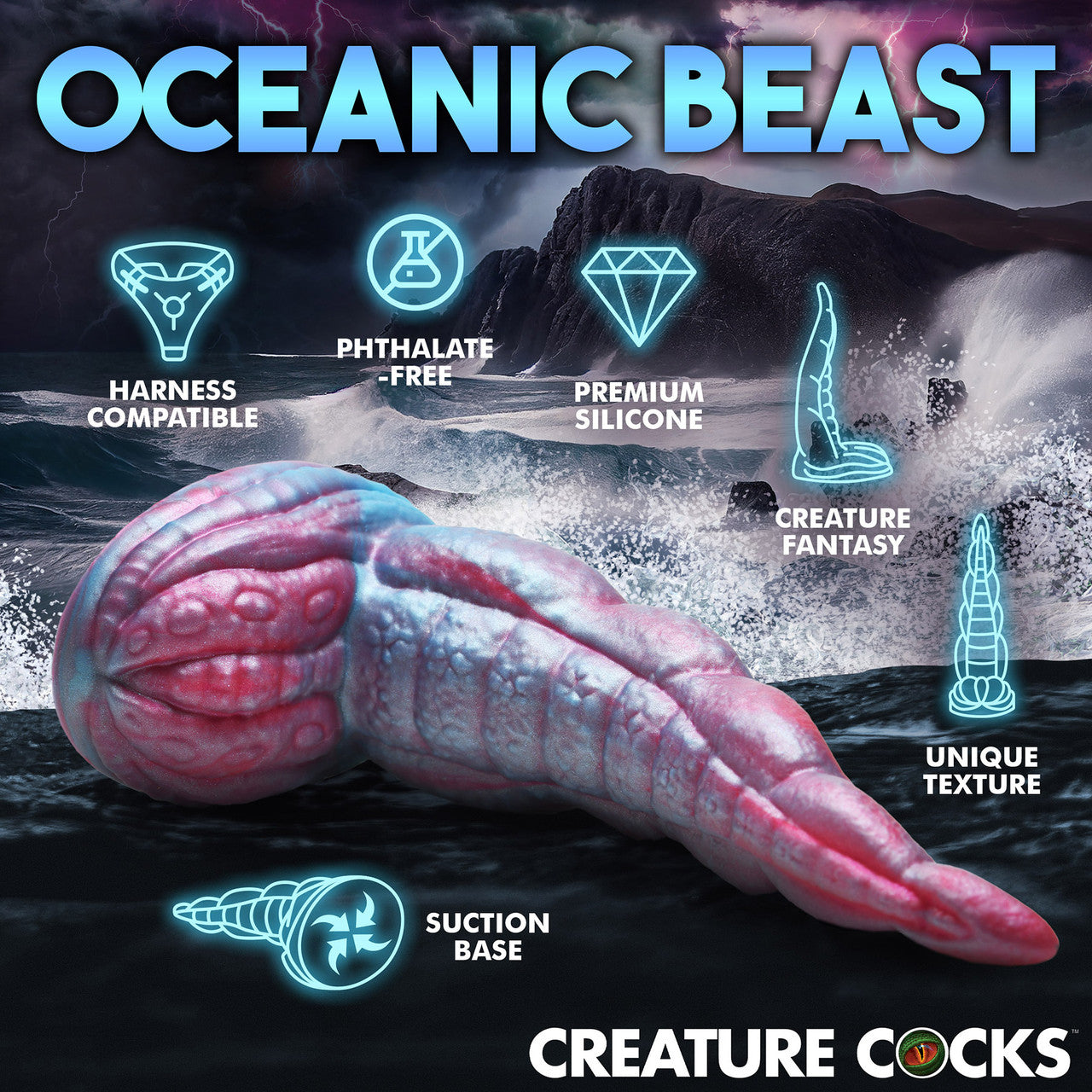 Tentacle Cock 8.25" Silicone Suction Cup Dildo By Creature Cocks