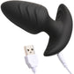 BANG! Rechargeable Rotating & Vibrating Silicone Butt Plug With Remote - Black