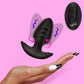 BANG! Rechargeable Rotating & Vibrating Silicone Butt Plug With Remote - Black