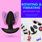 BANG! Rechargeable Rotating & Vibrating Silicone Butt Plug With Remote - Black