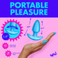 BANG! Rechargeable Rotating & Vibrating Silicone Butt Plug With Remote - Blue