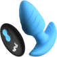 BANG! Rechargeable Rotating & Vibrating Silicone Butt Plug With Remote - Blue