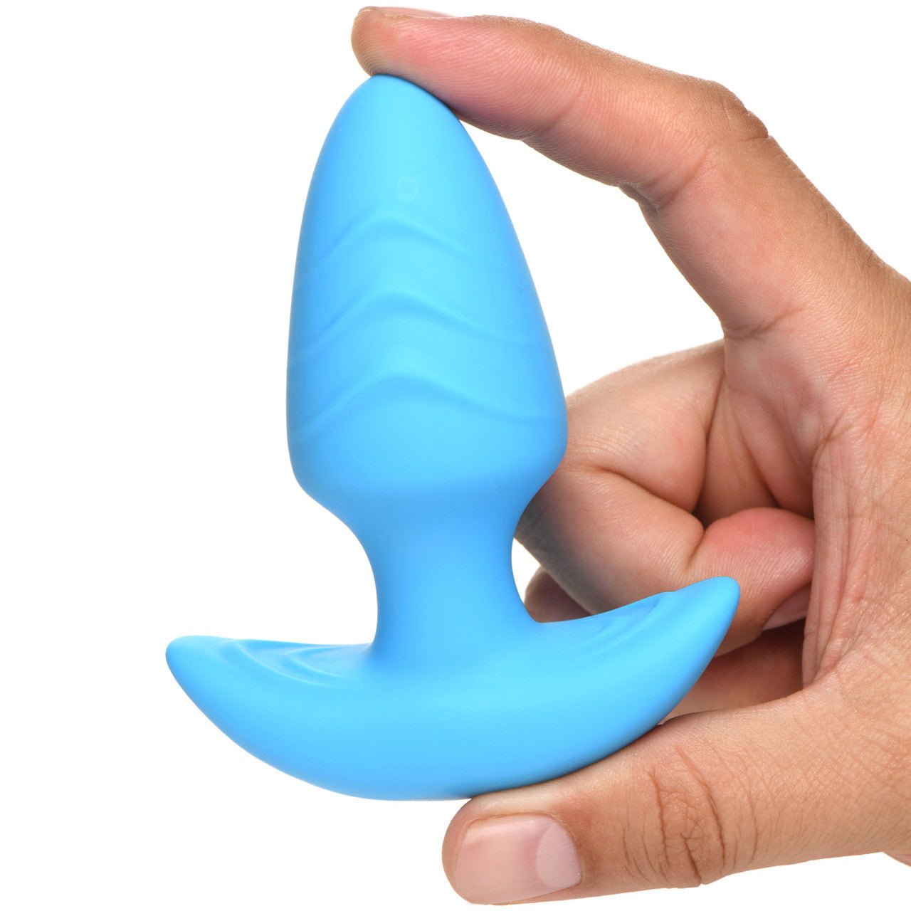 BANG! Rechargeable Rotating & Vibrating Silicone Butt Plug With Remote - Blue