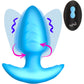 BANG! Rechargeable Rotating & Vibrating Silicone Butt Plug With Remote - Blue