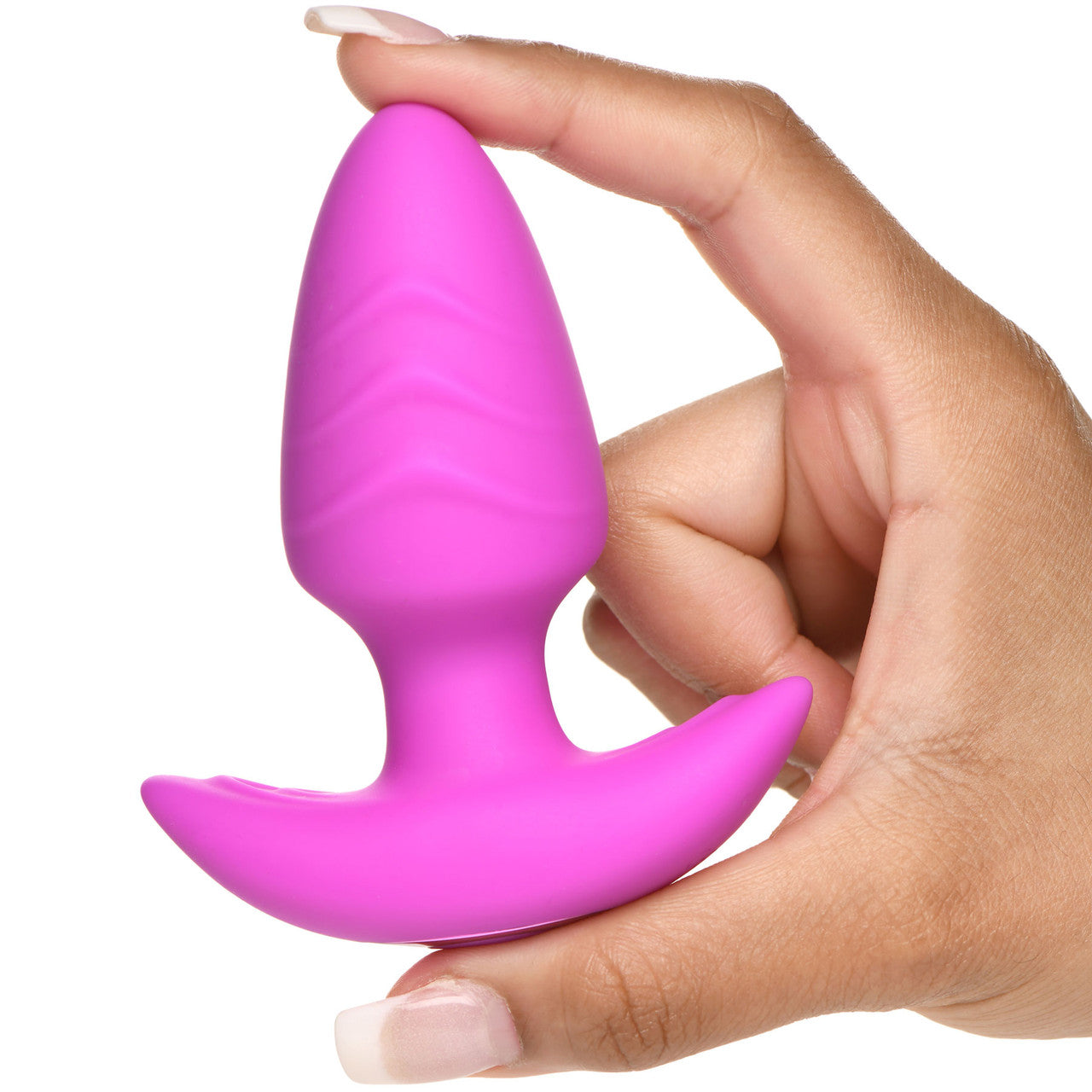 BANG! Rechargeable Rotating & Vibrating Silicone Butt Plug With Remote - Purple