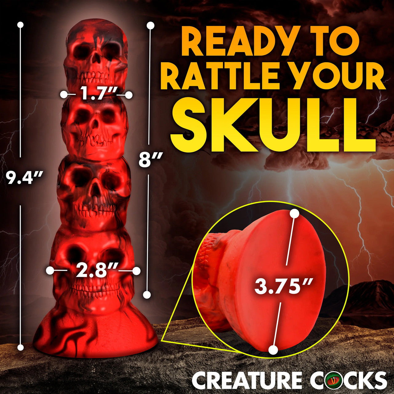 Doom 9.5" Silicone Suction Cup Dildo By Creature Cocks Doom 9.5" Silicone Suction Cup Dildo By Creature Cocks