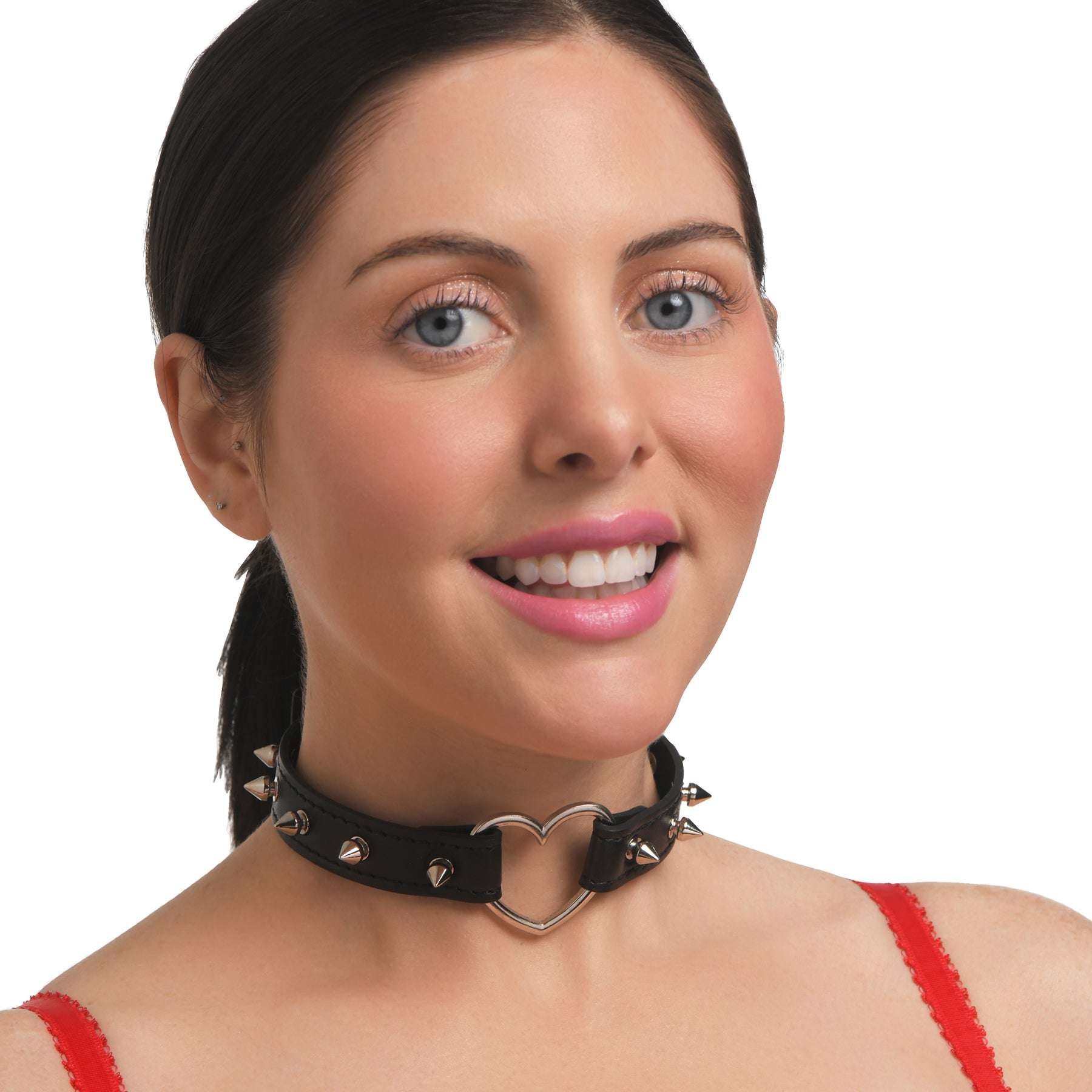 Master Series Spiked Heart Choker - Black