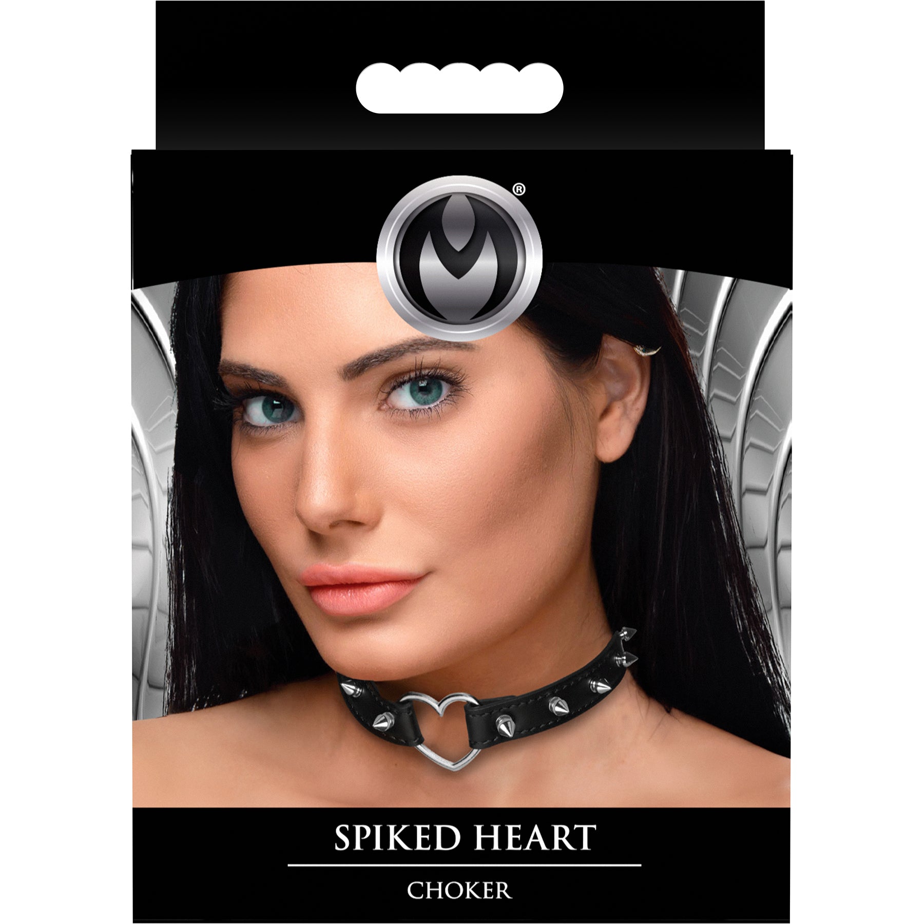 Master Series Spiked Heart Choker - Black