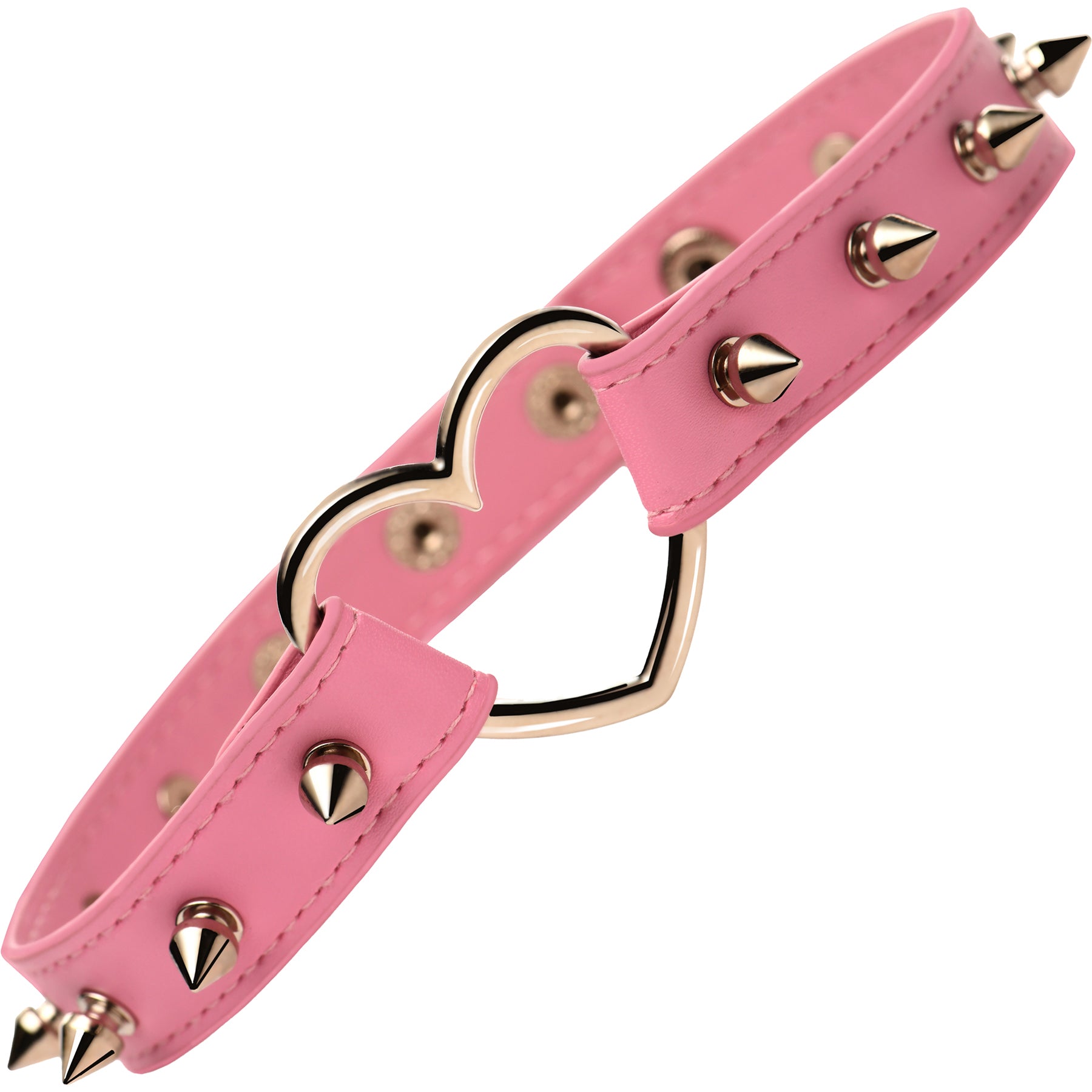 Master Series Spiked Heart Choker - Pink