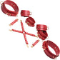 Master Series Crimson Captive Thigh, Wrist & Ankle Hog Tie Restraints - Red