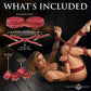 Master Series Crimson Captive Thigh, Wrist & Ankle Hog Tie Restraints - Red