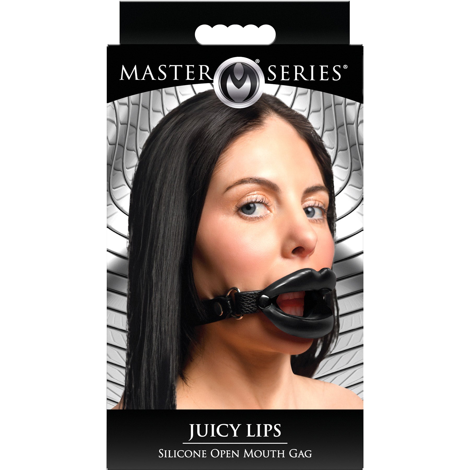 Master Series Juicy Lips Silicone Open Mouth Gag - Black