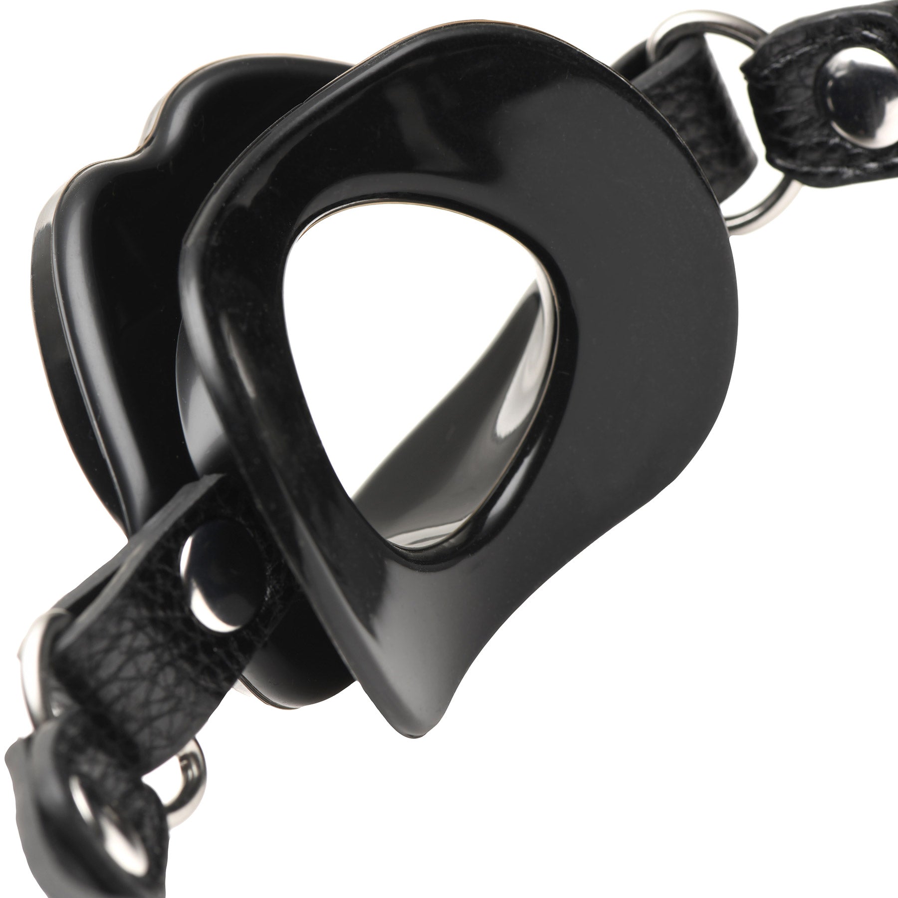 Master Series Juicy Lips Silicone Open Mouth Gag - Black