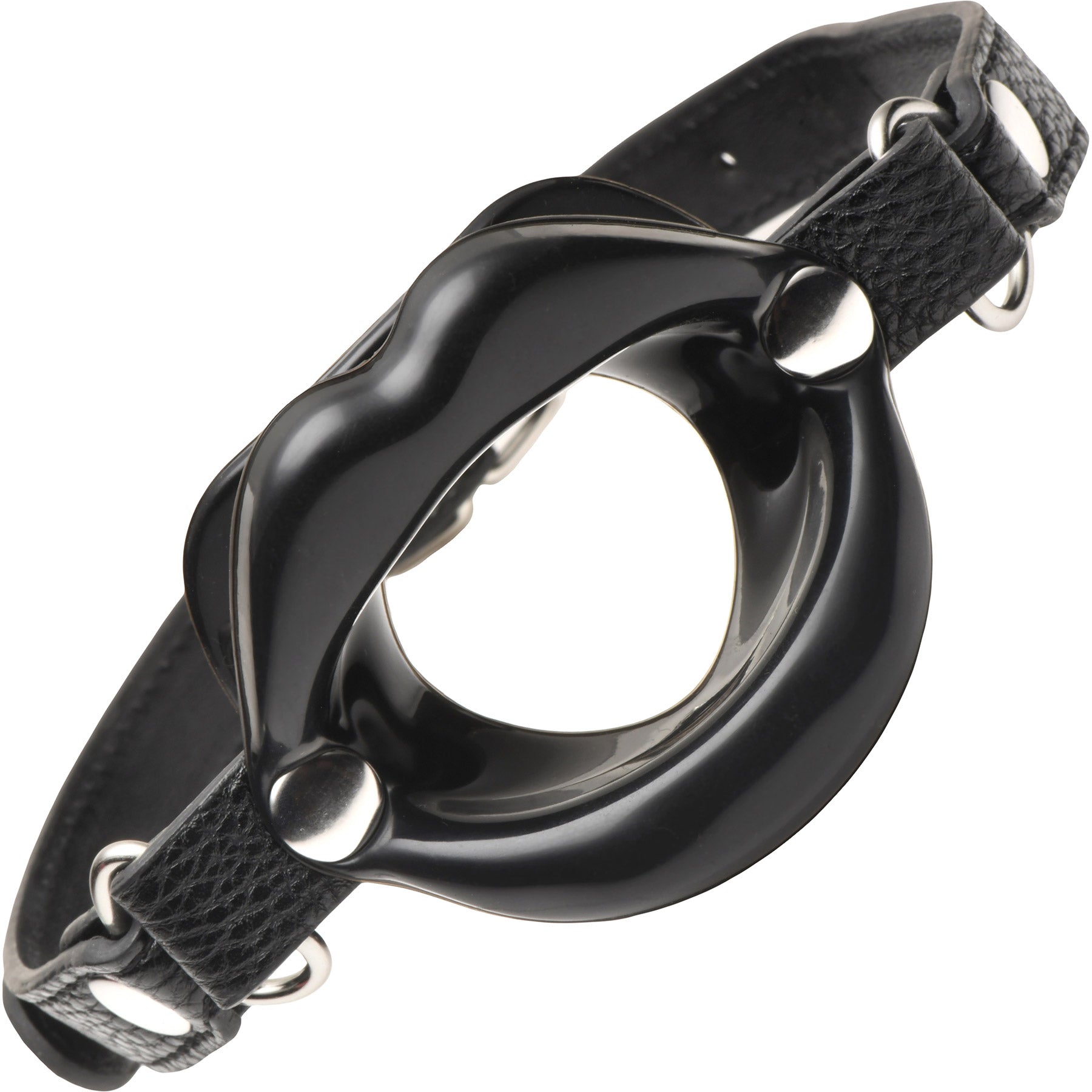 Master Series Juicy Lips Silicone Open Mouth Gag - Black