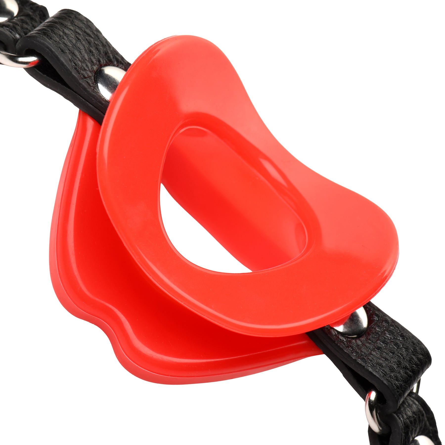 Master Series Juicy Lips Silicone Open Mouth Gag - Red