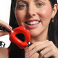 Master Series Juicy Lips Silicone Open Mouth Gag - Red