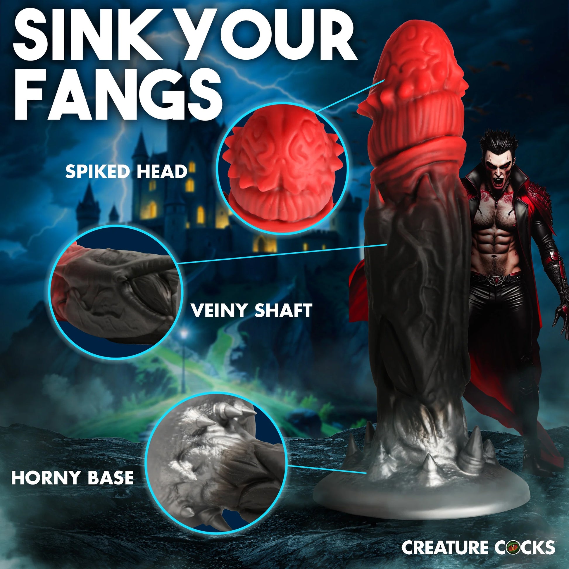 Count Cockula 9" Silicone Suction Cup Dildo By Creature Cocks