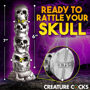 Tower of Doom 7" Stacked Skulls Silicone Fantasy Suction Cup Dildo By Creature Cocks