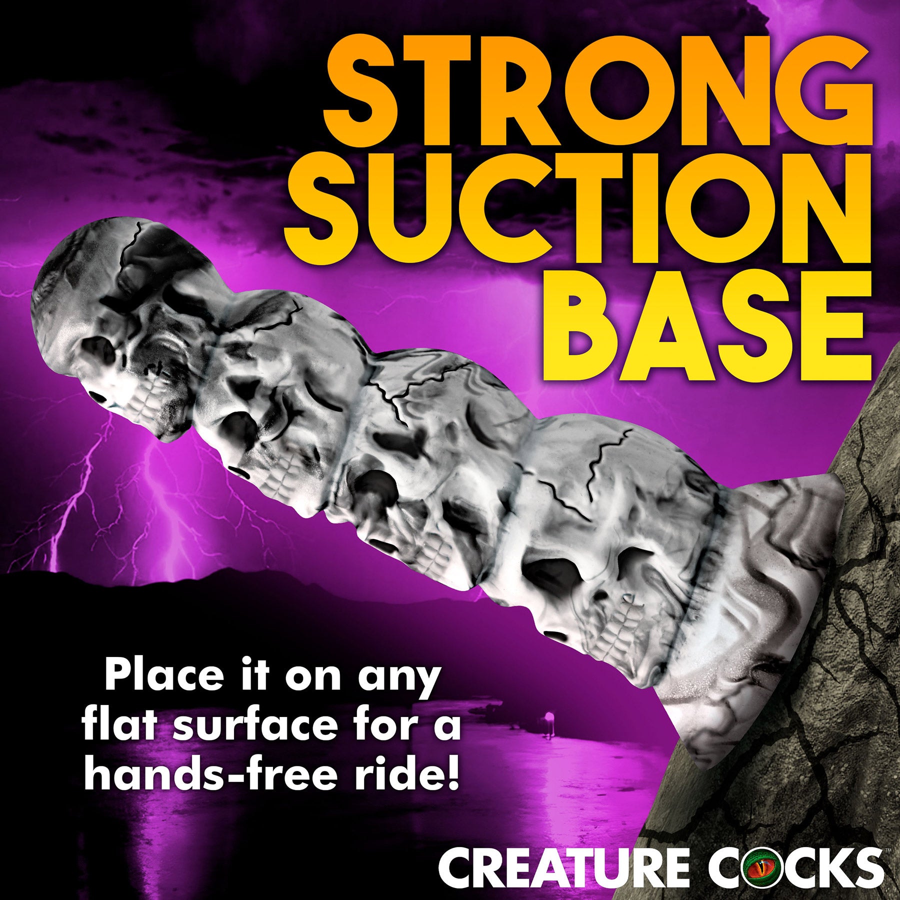 Tower of Doom 7" Stacked Skulls Silicone Fantasy Suction Cup Dildo By Creature Cocks