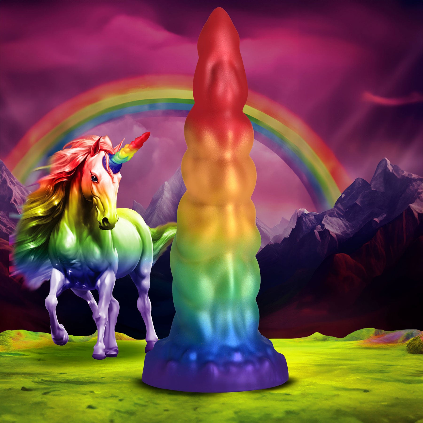 Magic Rider Unicorn 6.8" Silicone Suction Cup Dildo By Creature Cocks