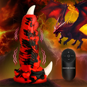 Red Talon Vibrating Rechargeable Silicone Dildo With Remote By Creature Cocks