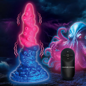 Deluxe Lord Kraken Vibrating 8" Silicone Dildo With Remote By Creature Cocks