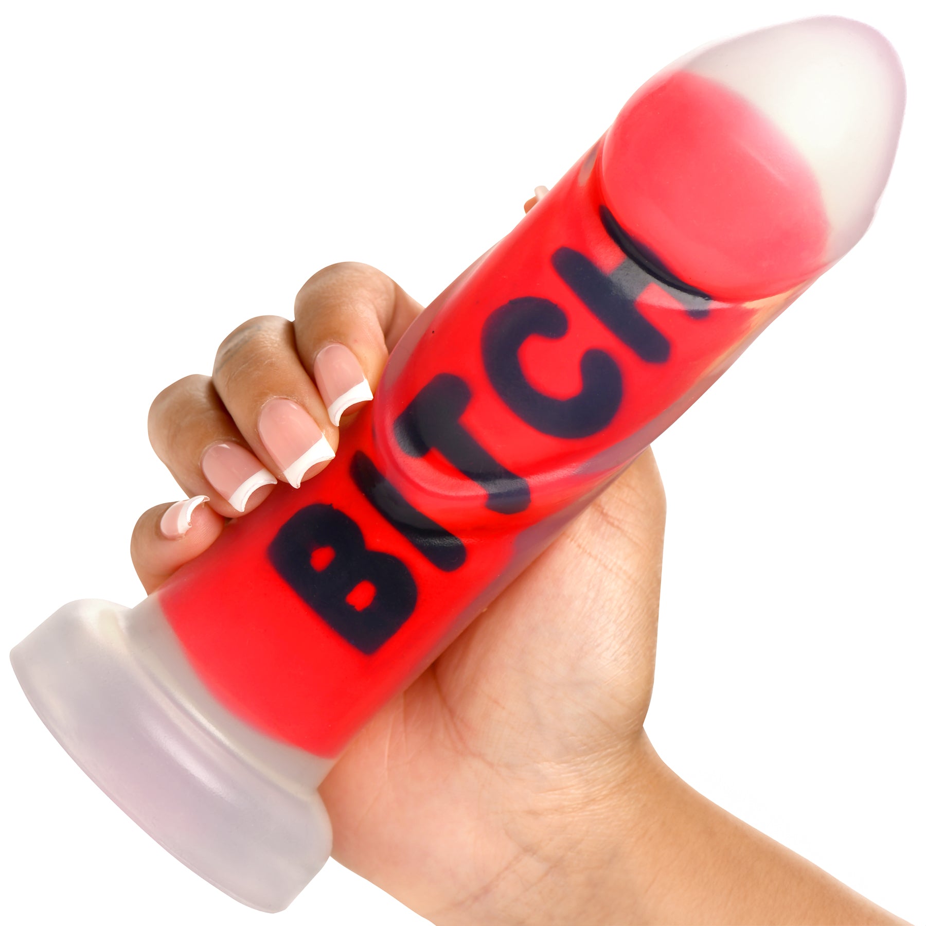 Master Series Explicit Text Silicone Dildo - Bitch