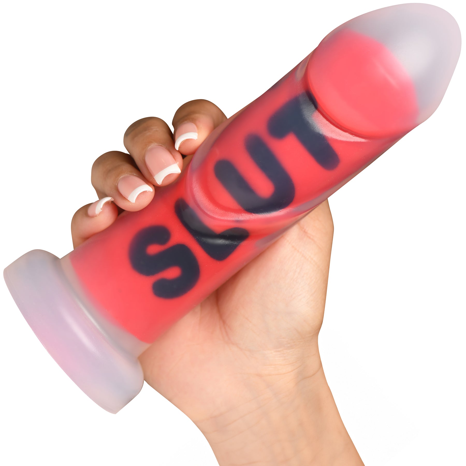Master Series Explicit Text Silicone Dildo - Slut