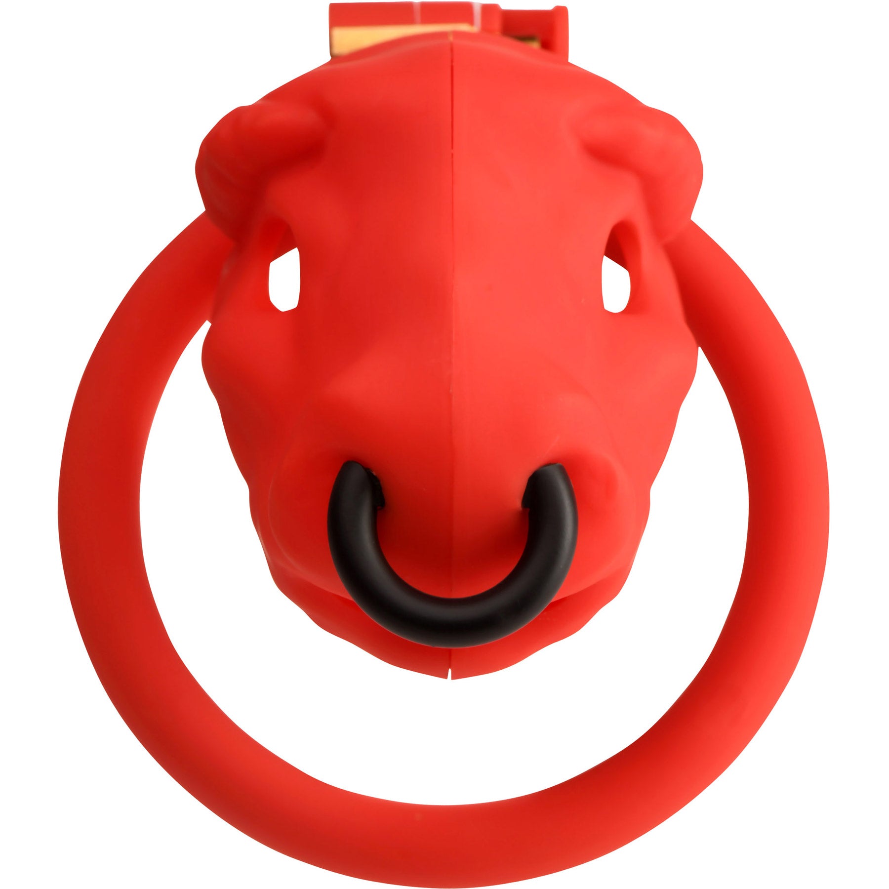 Master Series Bull Chastity Cage With 4 Gradually Sized Rings - Red