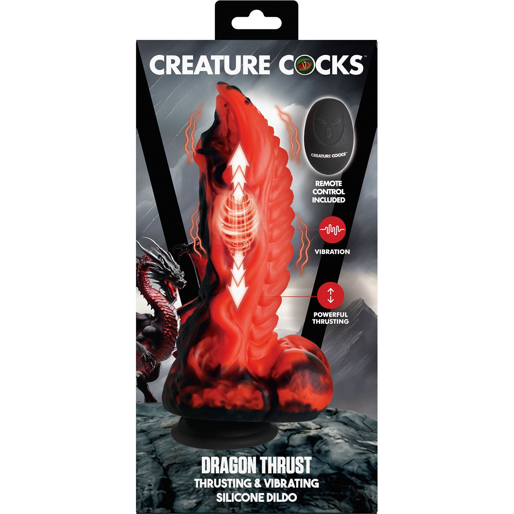 Dragon Thrust 9.5" Thrusting & Vibrating Dildo By Creature Cocks Dragon Thrust 9.5" Thrusting & Vibrating Dildo By Creature Cocks