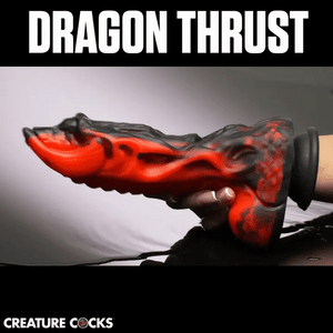 Dragon Thrust 9.5" Thrusting & Vibrating Silicone Suction Cup Dildo With Remote By Creature Cocks